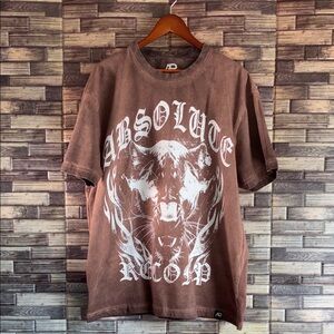 EUC Absolute Recomp Panther Oversized  Brown Heavy Blend Large Tee